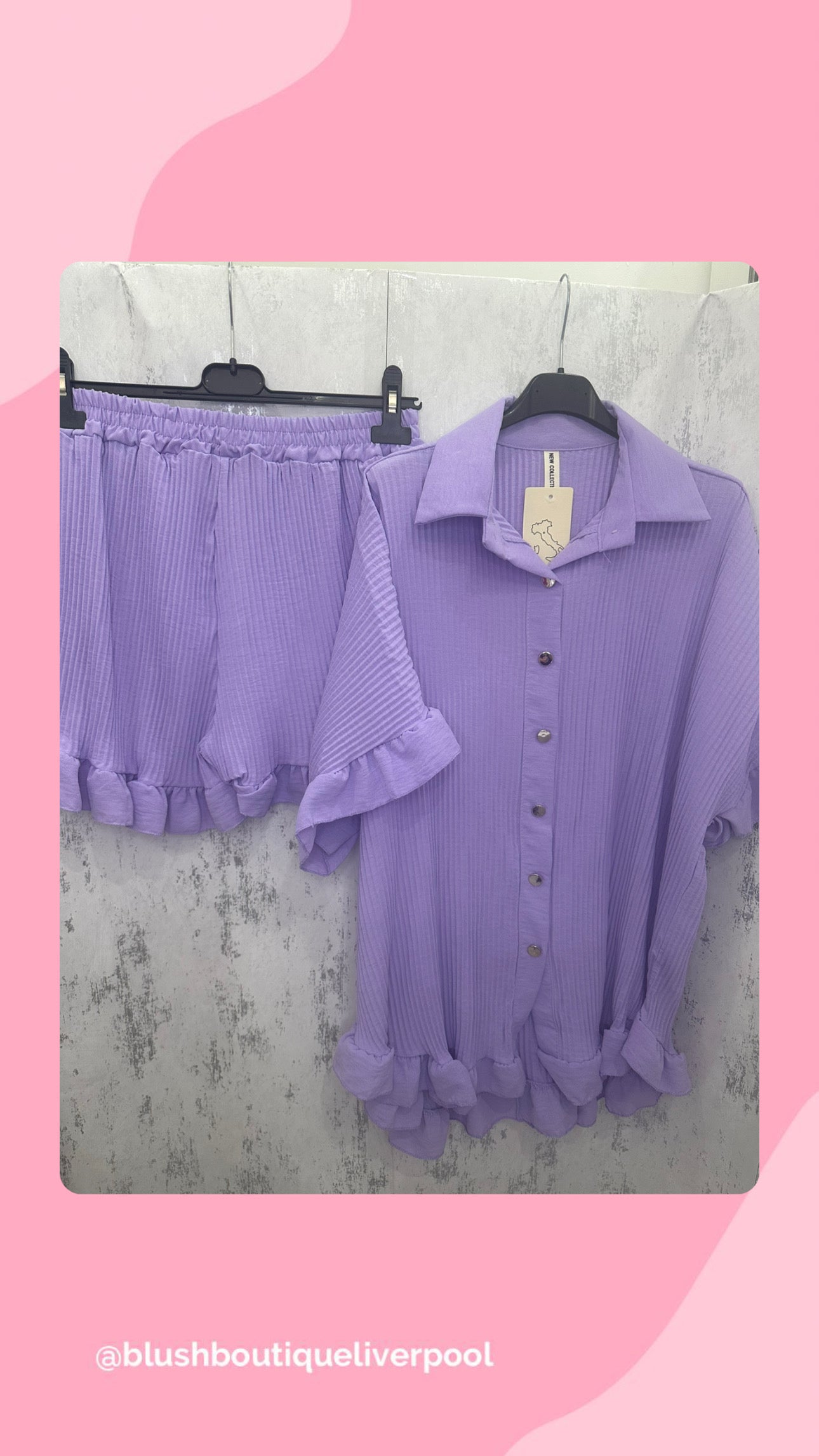 Shirt & short set purple
