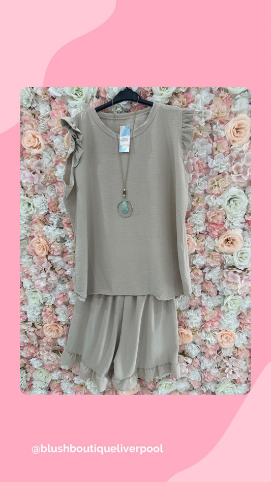 Frill shorts and top co ord